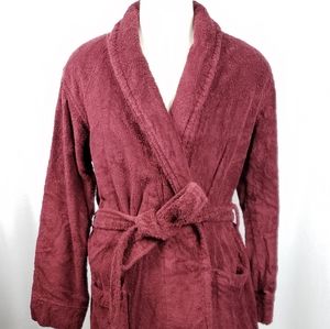 L.L. Bean Men Sz M Maroon Terry Cloth Robe